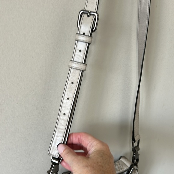 Rebecca Minkoff Vanity Saddle Bag Small Gray Crossbody Bag Purse Pockets - Picture 7 of 13